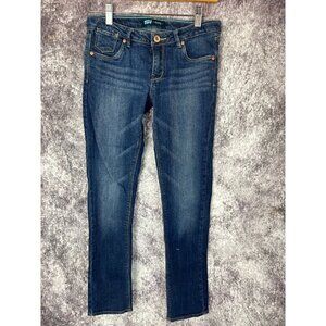 Levis Jeans Girls 12 Regular Blue Skinny Adjustable Dark Wash Distressed School